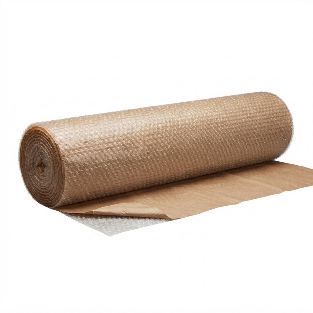 Plástico de burbuja con papel kraft 